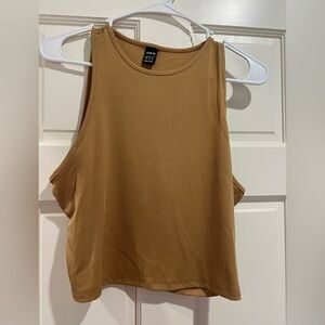 SHEIN Women's Brown/Mustard Ribbed Tank Top